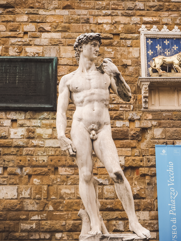 David Statue am Palazzo Vecchio in Florenz
